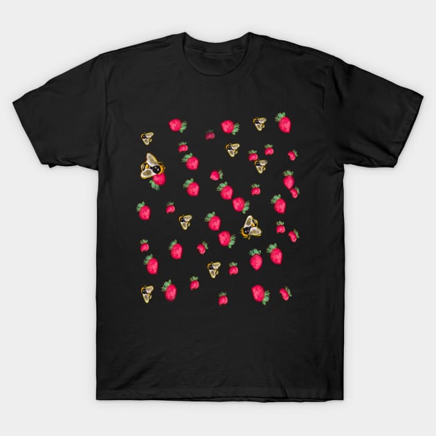 Bee themed gifts for women, men and kids. Strawberry pattern pack set Save the  bees T-Shirt by Artonmytee